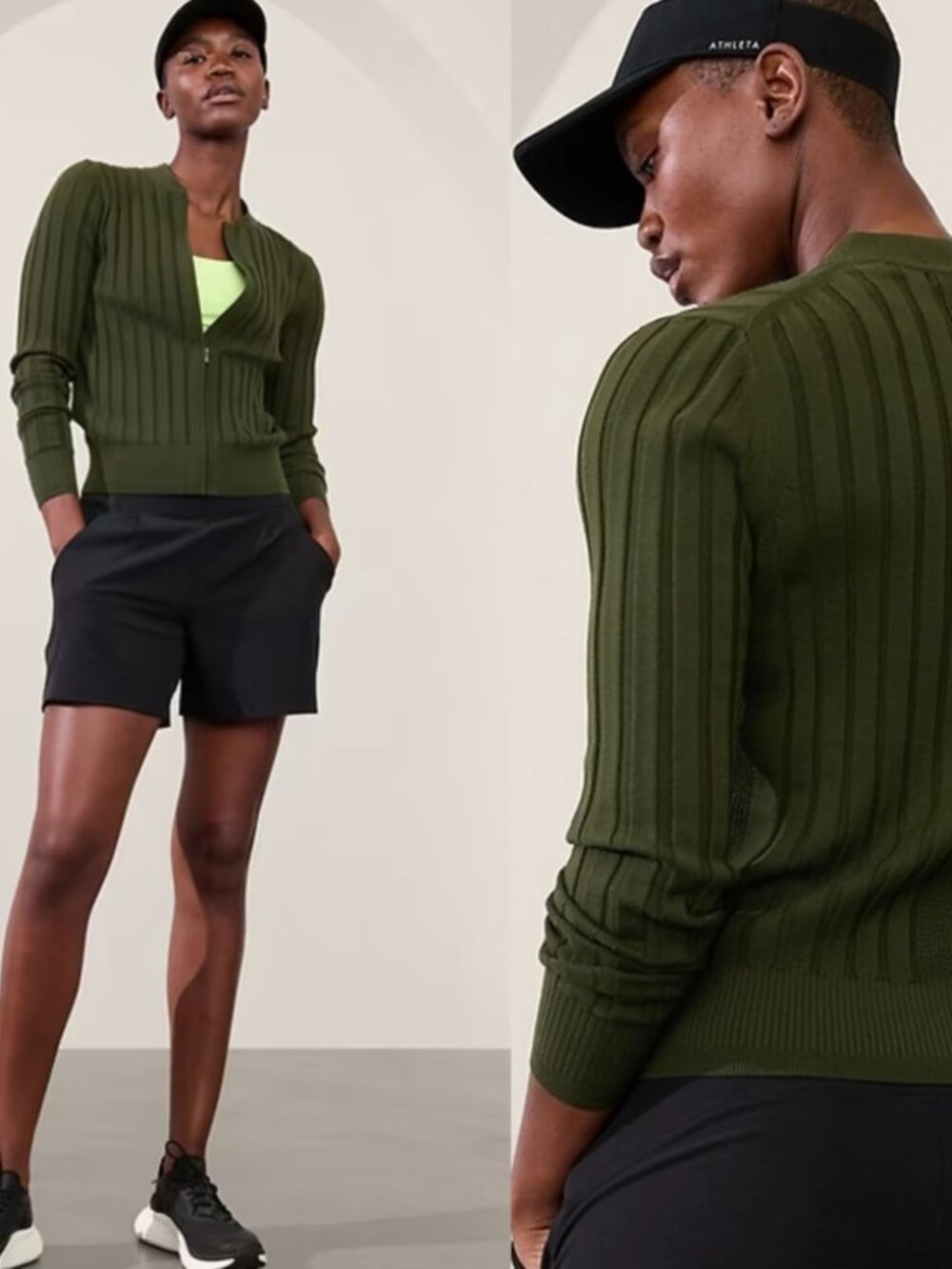 Athleta Fairway Knit Sweater Women’s S Full Zip Cardigan Long Sleeve